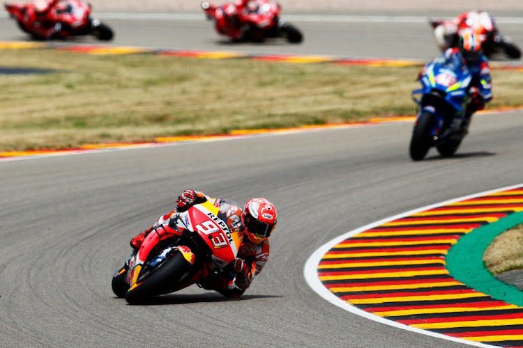 Marc Marquez of Spain and Repsol Honda Team in action at the Sachsenring Circuit in Germany last year. This year's race at the Sachsenring was scheduled for June 21 but has to be postponed.