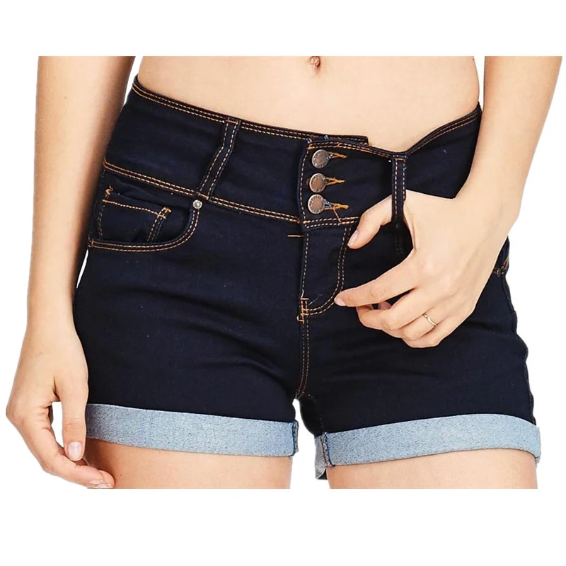Damen Waist-tight Denim Elastic Color Cloth Shorts Hot Pants – bequeme und modische kurze Hose für heiße Tage.