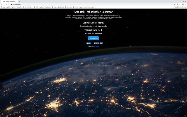 Technobabble chrome extension