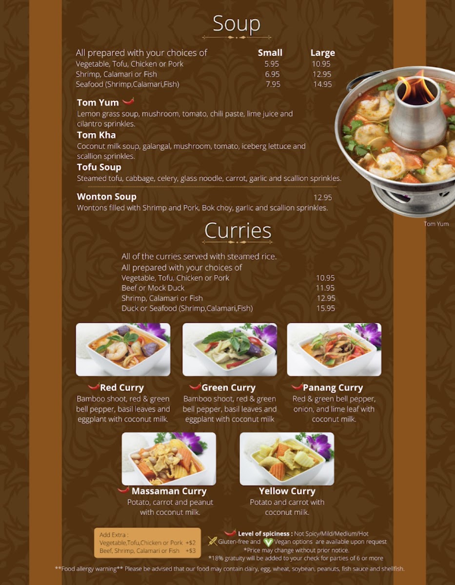 Little Thai Kitchen gluten-free menu