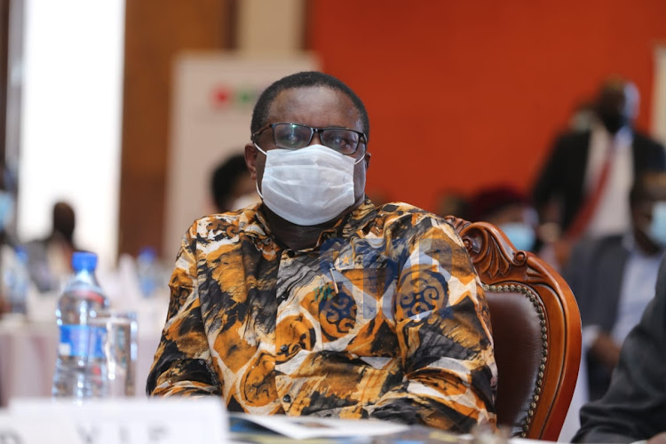 Speaker of the Senate Kenneth Lusaka follows through during the fundraiser of Dr. Ida Odinga Library Research,Innovation and Resource Centre on August 28 2020 at the Ole Sereni Hotel Nairobi./Photo/Fredrick Omondi