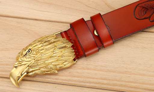 Title 2, Fashion cowhide leisure eagle head belt for men...