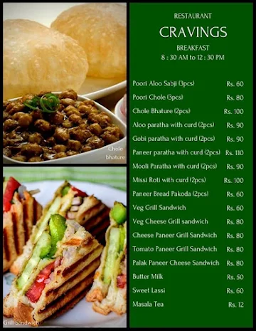 Cravings menu 