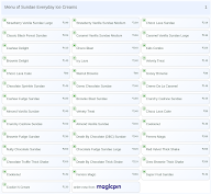 Sundae Everyday Ice Creams menu 1