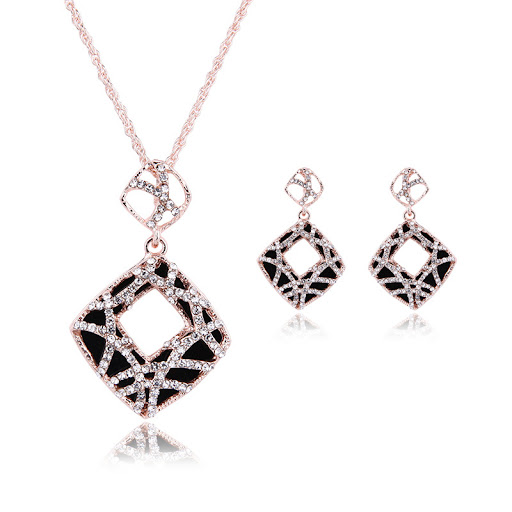 Title 1, Luxury Jewelry Leopard Print Hollow Set Necklac...