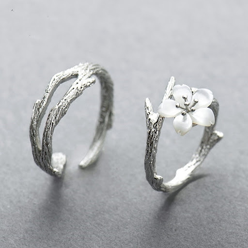 Title 1, Sterling Silver Cold Wind Design Gift Pair Ring...