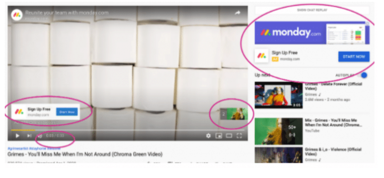 Video Ad for monday.com shown on YouTube.