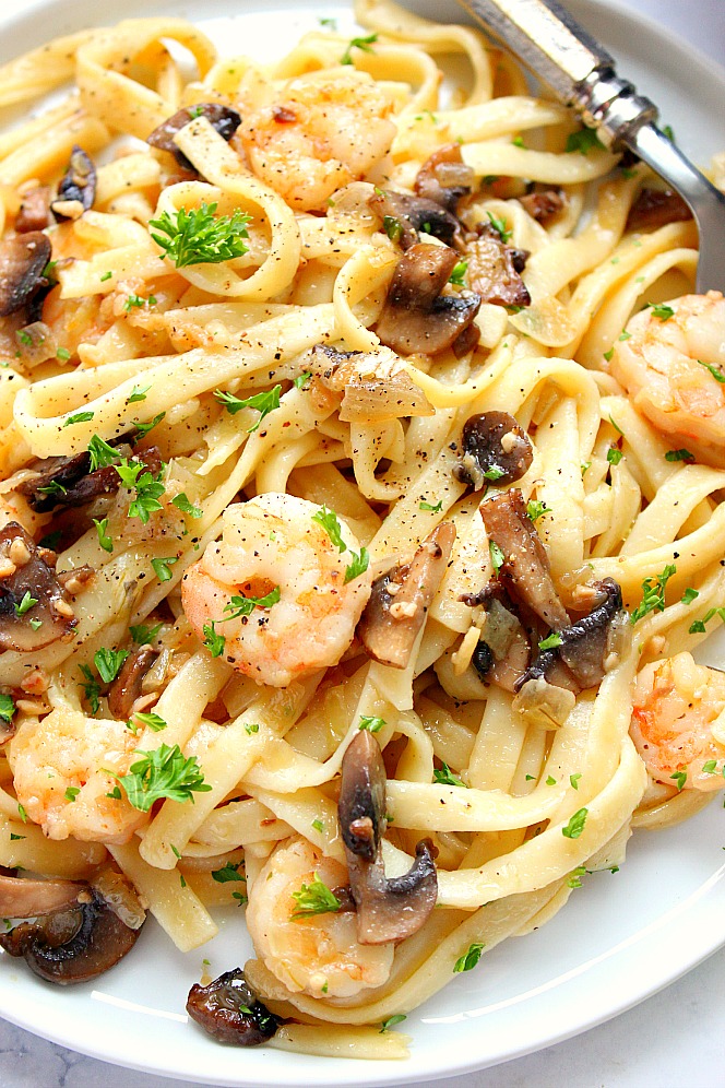 pasta recipes with shrimp and mushrooms Mushroom garlic shrimp pasta