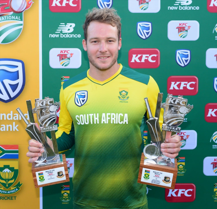 Man of the match and Series, David Miller of the Proteas during the 2nd KFC T20 match between South Africa and Bangladesh at Senwes Park on October 29, 2017 in Potchefstroom, South Africa.