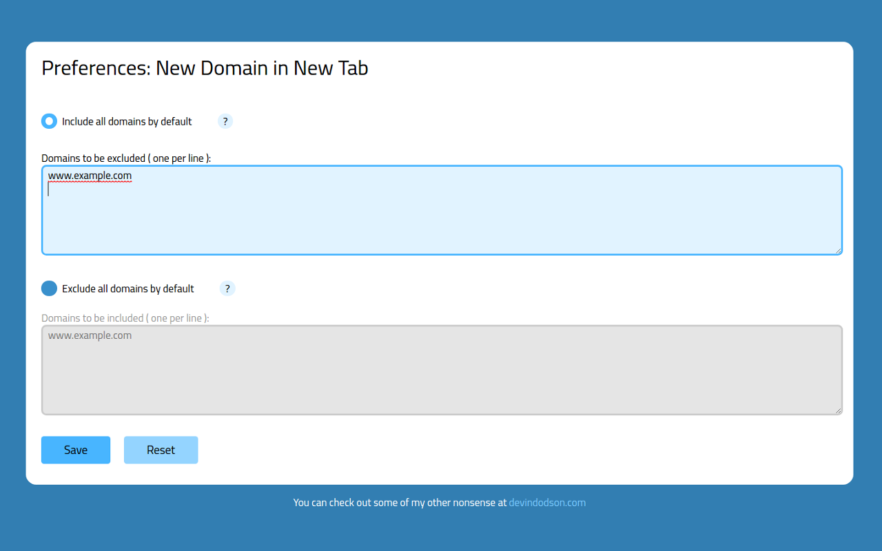 New Domain in New Tab Preview image 3