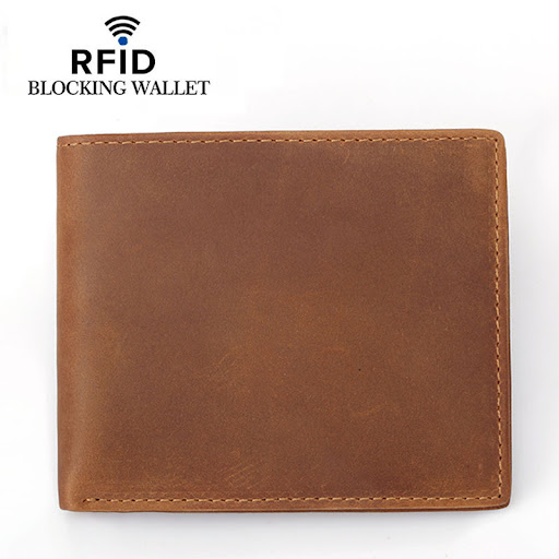 Title 5, RFID Leather Bifold Retro Mens Wallet Classic ...