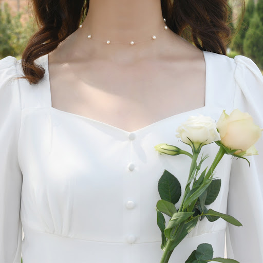 Title 1, Water Drop Necklace Invisible Line for Women. M...