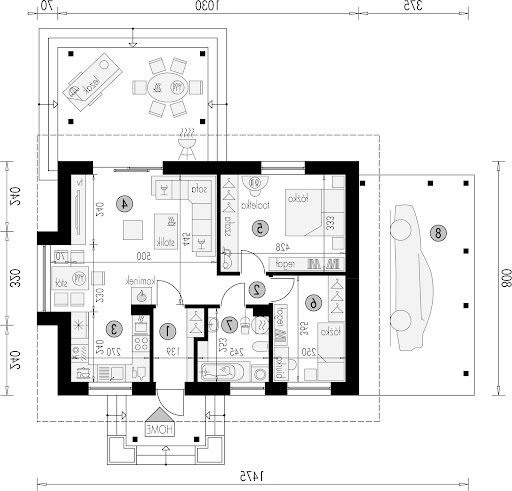 Dom Parterowy 15 - Rzut parteru