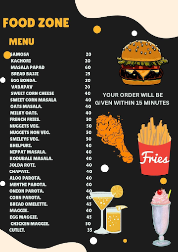 Food Zone menu 