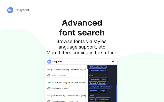 Snapfont - Preview fonts on any page chrome extension