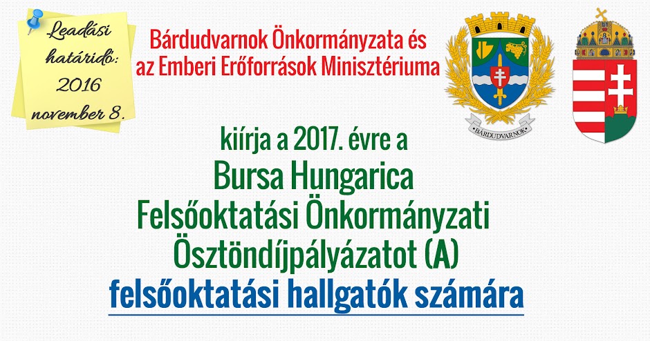 Bursa Hungarica Felsőoktatási Önkormányzati Ösztöndíjpályázat