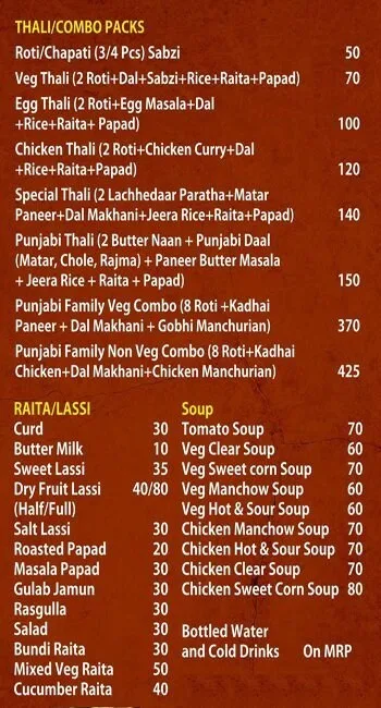 Punjabi Family Dhaba - Fauji Da menu 