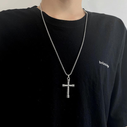 Title 4, Womens Cross Pendant Long Sweater Chain Red Ne...