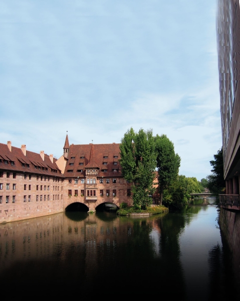 Take a tour of one of the many sights of Hamburg, the Heilig-Geist-Spital on the Pegnitz River.