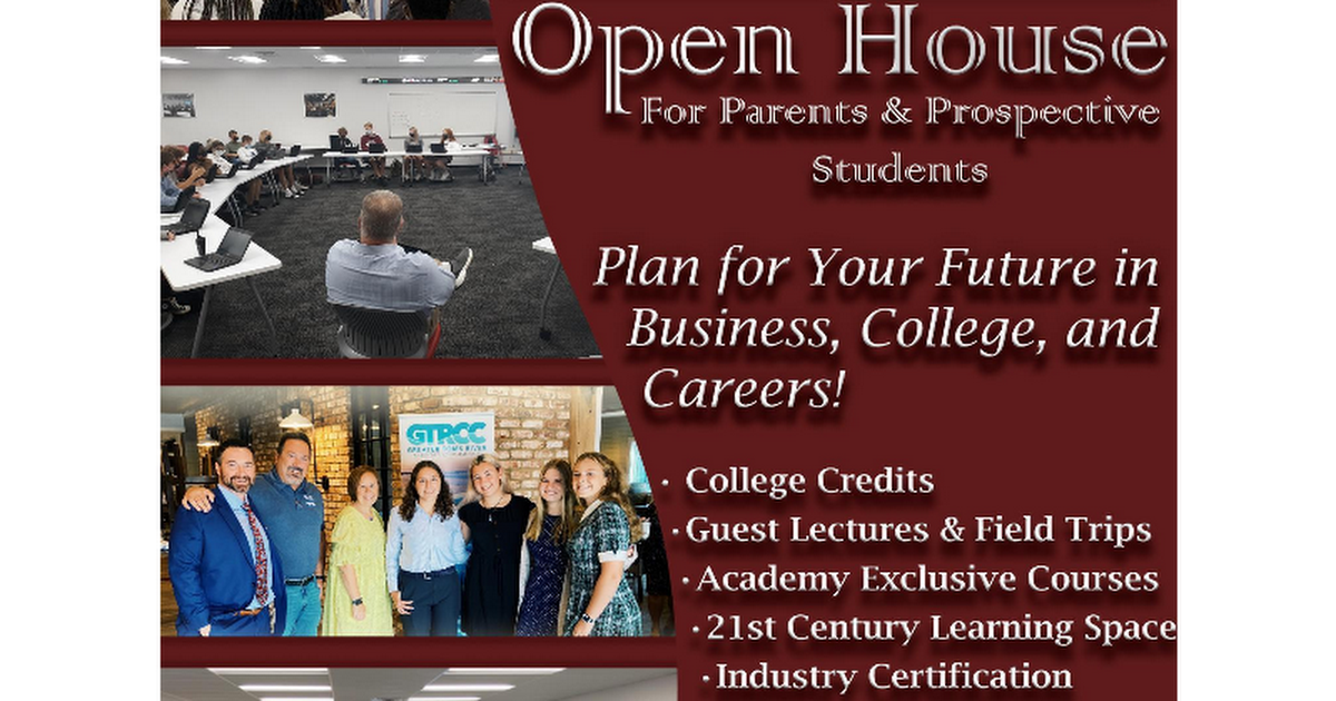 Business Academy Open House Flyer 2021-2022