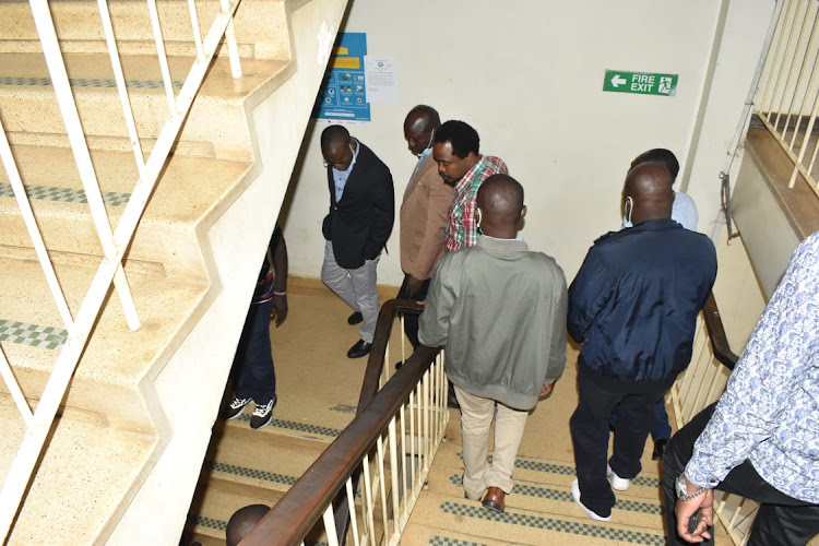 A section of Nairobi MCAs within the corridors at City Hall on January 25,2021