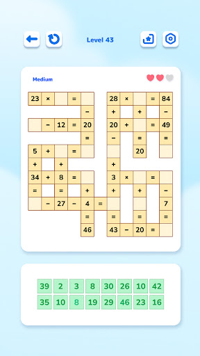 Screenshot Math Crossword — Number puzzle