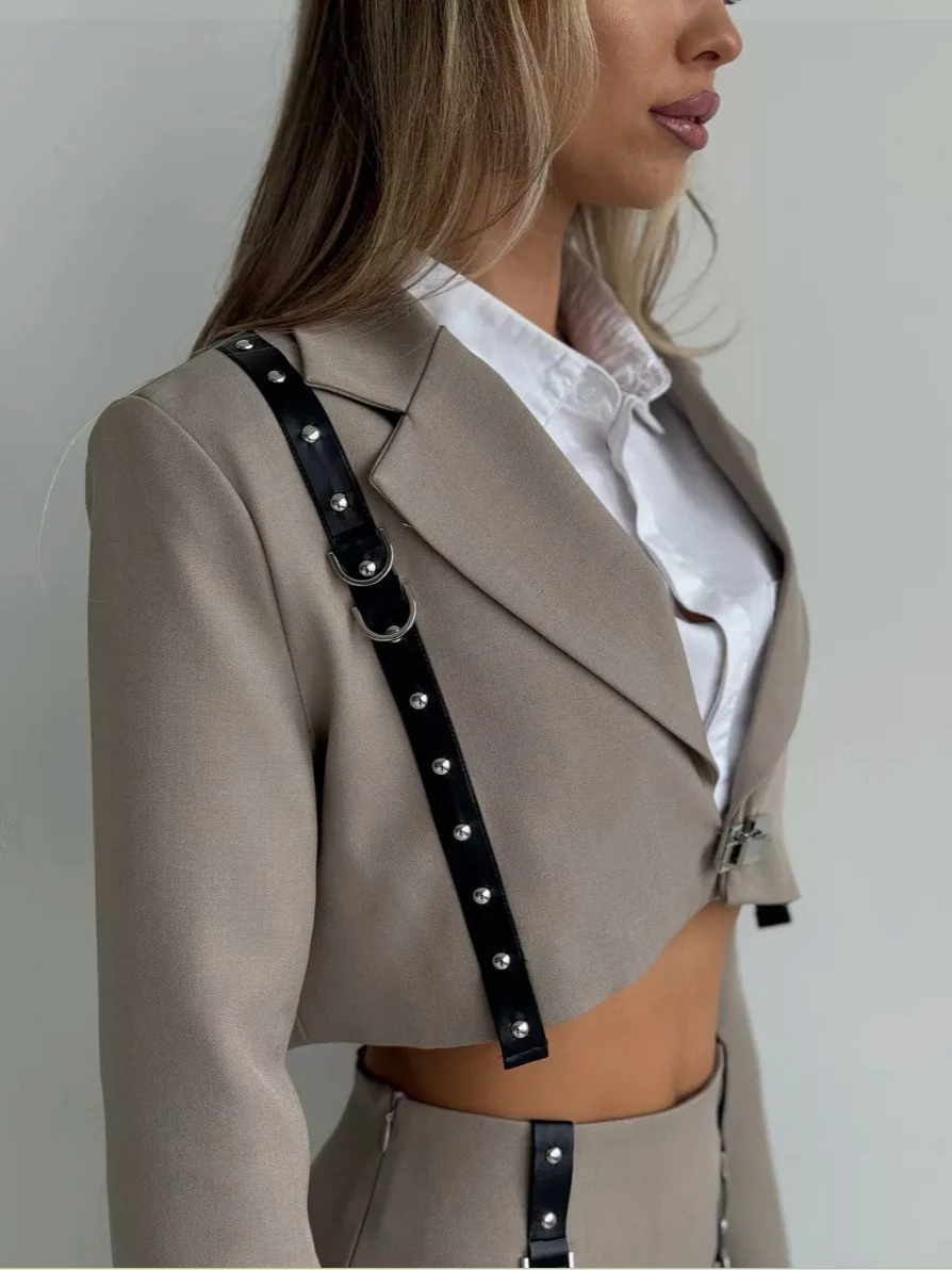 Title 7, Kurzes Design Lederseil Zweiteiler Damenbekleid...