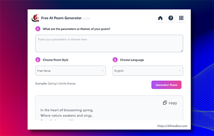 Free AI Poem Generator writes poems instantly small promo image