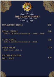 The Gujarat Diaries menu 1