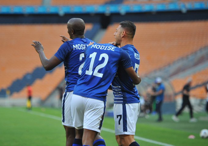 Judas Moseamedi of Maritzburg United scored twice against struggling Kaizer Chiefs during the DStv Premiership match between the teams at FNB Stadium on January 9 in Soweto.