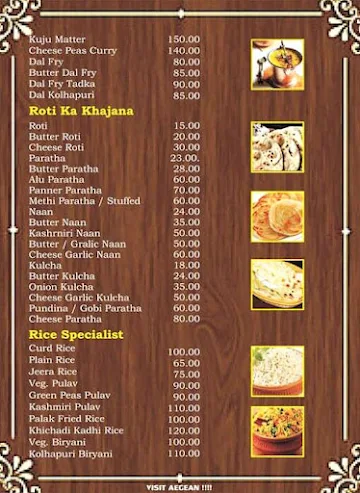 Hotel Sai Angan menu 