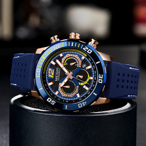 Title 6, Big Dial Silicone Waterproof Sports Watch with ...