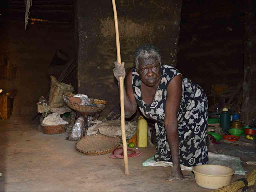 Martha Akot 69, aunt of Alfred Olango, is seen inside her clay built house as she mourns her nephew's shooting by policemen in the San Diego suburb of El Cajon, California, on the outskirt of Gulu, Uganda September 29, 2016. /REUTERS