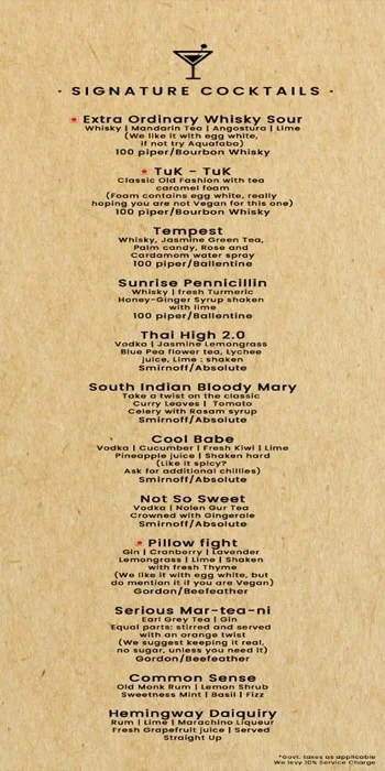 Carpe Diem menu 