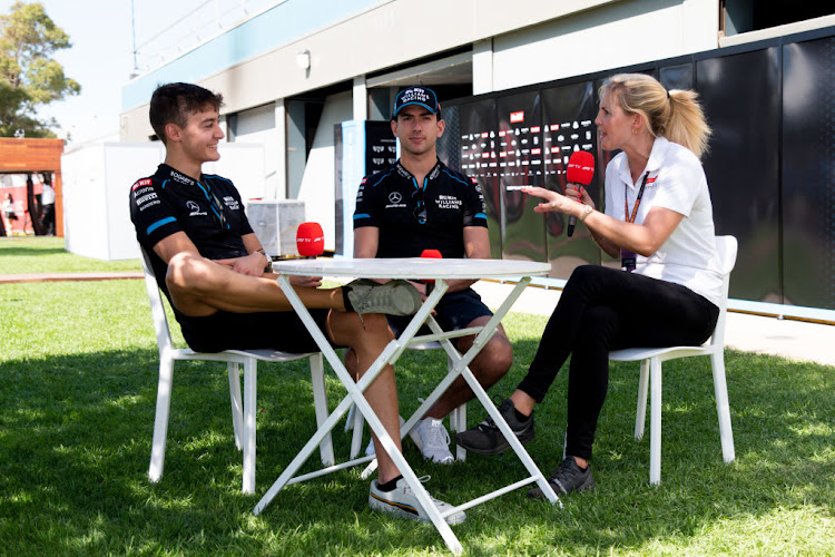 ROKiT Williams Racing drivers Nicholas Latifi and George Russell at the Australian Grand Prix on March 12 in Melbourne. They have agreed to a pay cut, along with senior management.