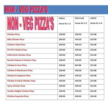 Pizza Pizzeria menu 