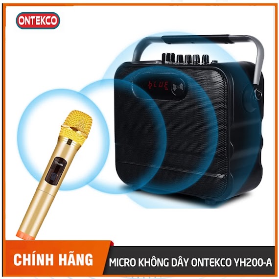 Bộ Loa Xách Tay Kèm Micro Hát Karaoke Ontekco Yh200, Loa Bluetooth 5.0 Hát Karaoke Không Dây Có Pin