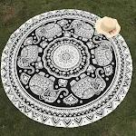 Round Black And White Elephant