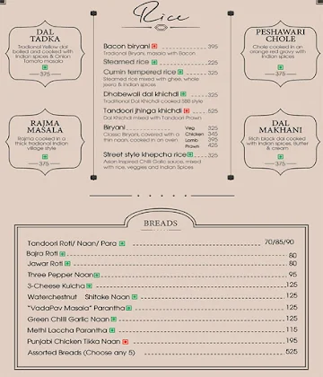 South Bombay Bar menu 