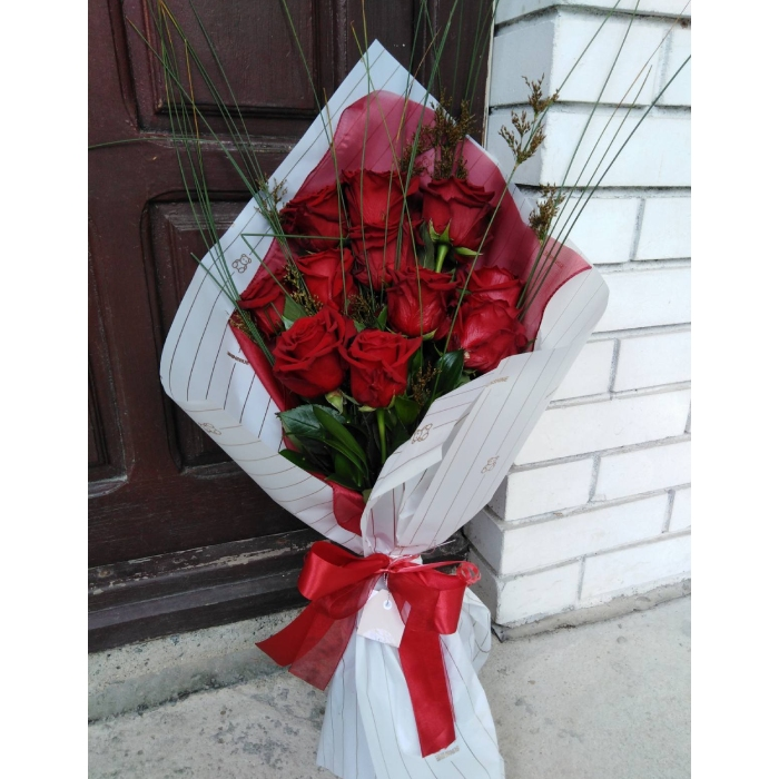 Forever Romance Bouquet - Eleven long-stem red roses