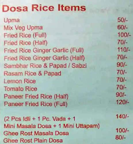 Dosa Point menu 1