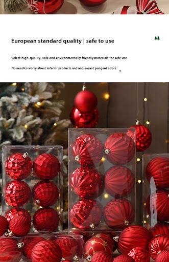 Title 16, Décoration de Noël Boule Rouge en Plastique Éle...