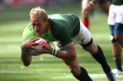 Phillip Snyman of South Africa during day 2 of the HSBC Cape Town Sevens in the game between France and SA at Cape Town Stadium on December 13, 2015 in Cape Town, South Africa.