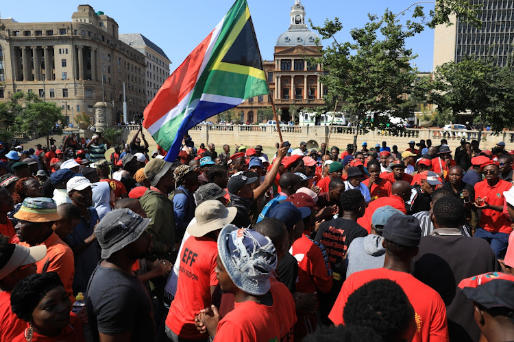 AWB Rally, Church Square, Pretoria, Members of a shadowy fa…