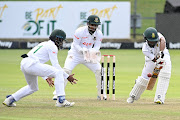 Proteas batter Temba Bavuma plays a shot during the 2nd Test match against Bangladesh at St Georges Park.