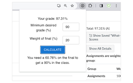 Canvas Final Grade Calculator