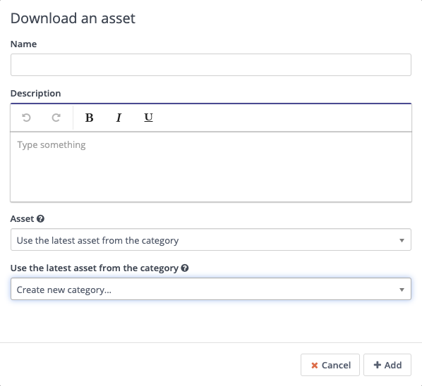 Form Action - Download Asset