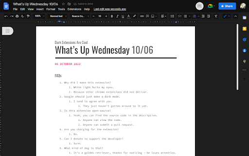 Google Docs Dark Mode (Darker)