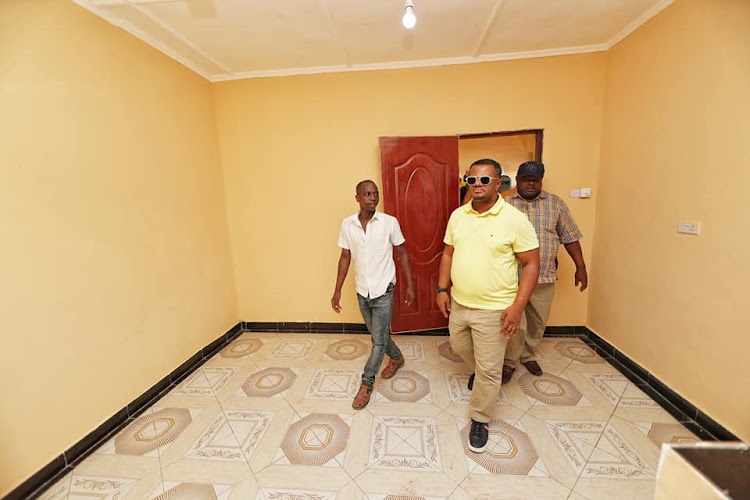 UDA vice chairman Hassan Omar inside the house in Bofu, Likoni, Mombasa county