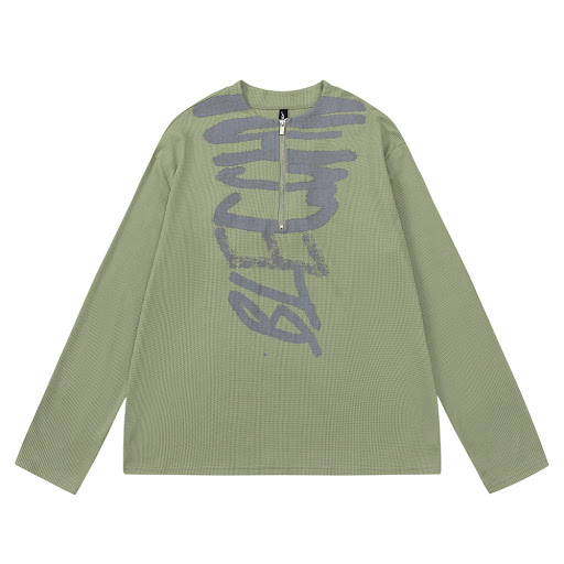 Title 3, Abstract Graffiti Printing Long Sleeve T-shirt ...